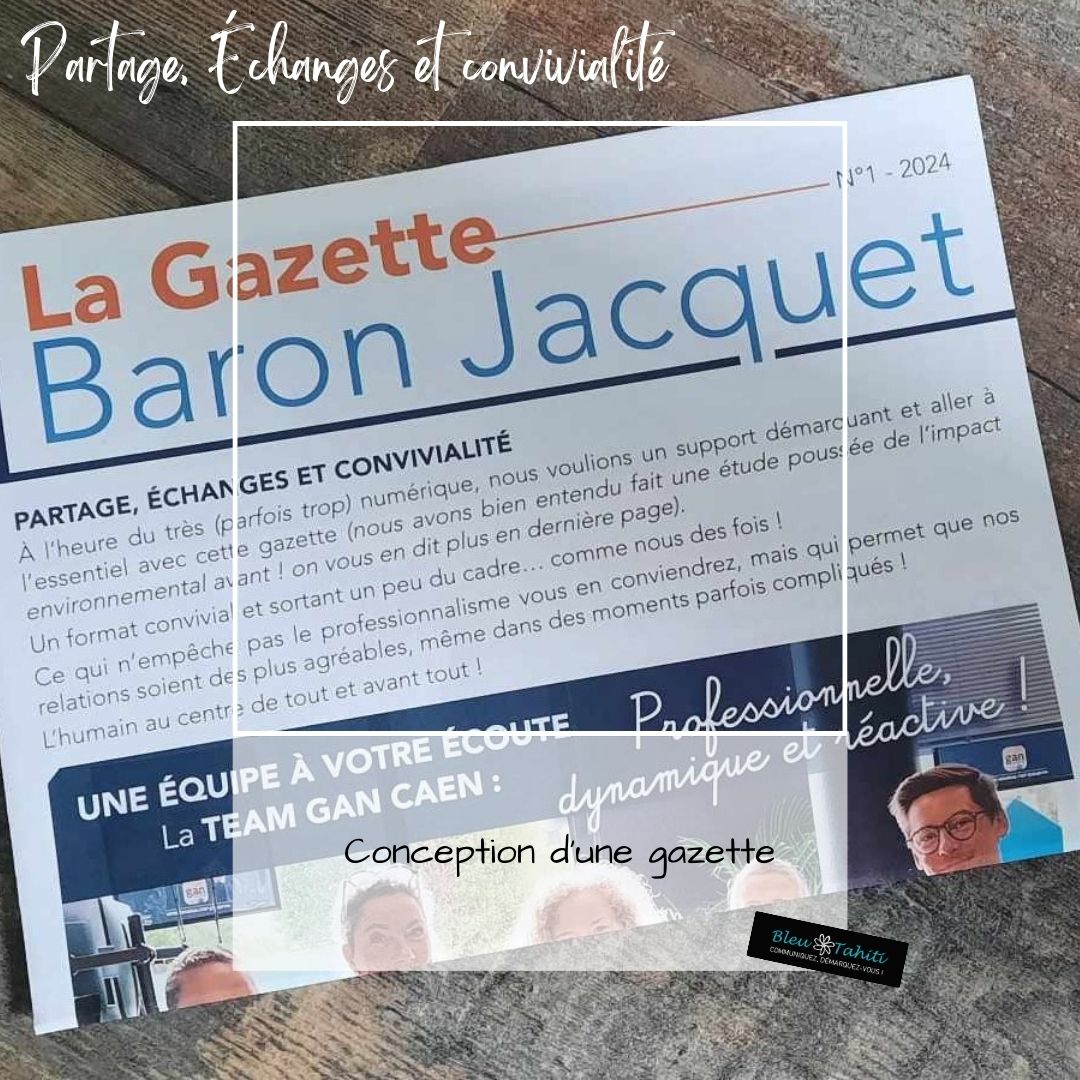 GAN ASSURANCES BARON JACQUET-GAZETTE BLEU TAHITI