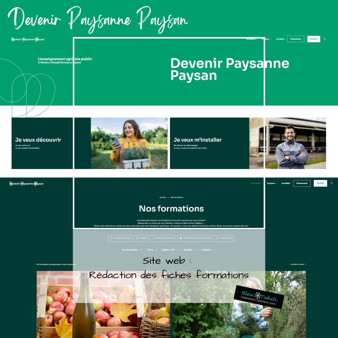 DEVENIR PAYSANNE PAYSAN-CREATION BLEU TAHITI