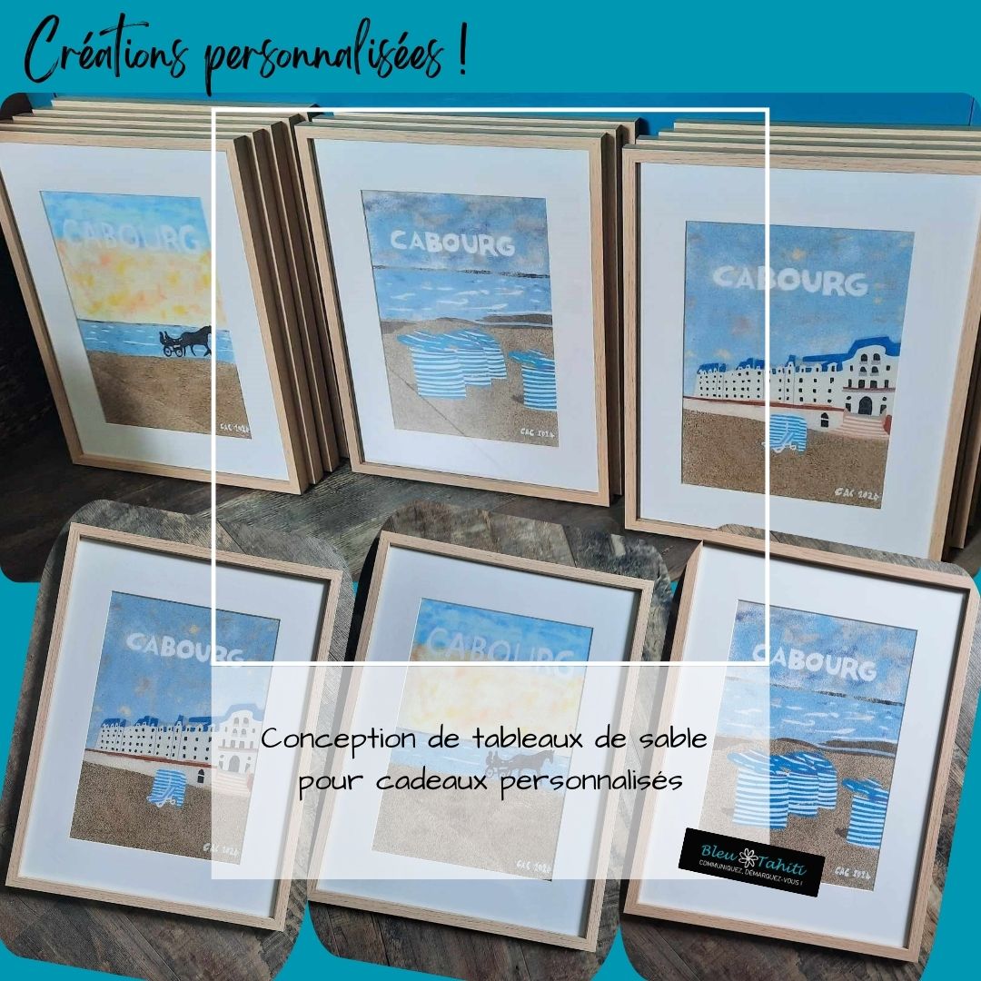 TABLEAUX DE SABLE CAC-CREATION BLEU TAHITI