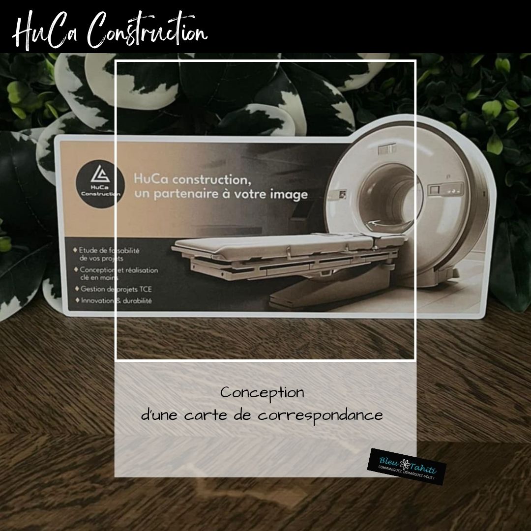 HUCA CONSTRUCTION CARTE CORRESPONDANCE-BLEU TAHITI
