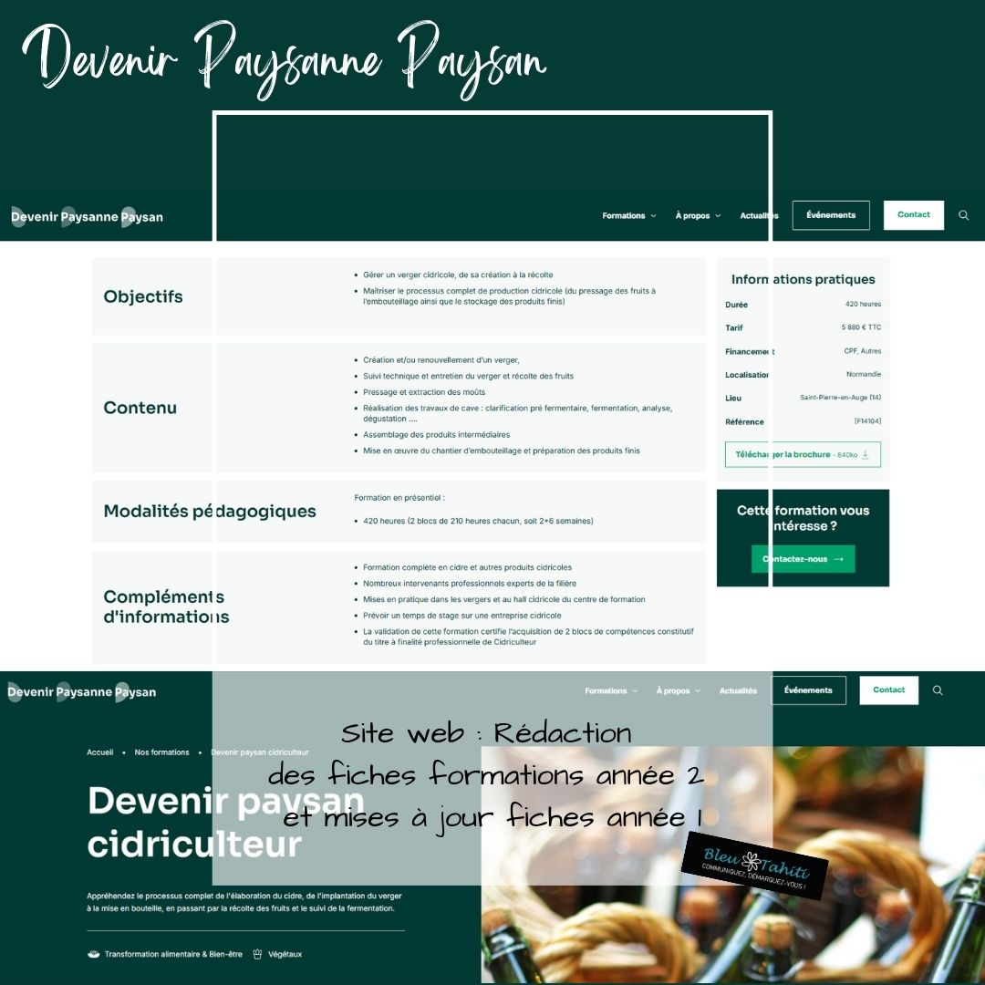 DEVENIR PAYSANNE PAYSAN-REDACTION BLEU TAHITI 2025